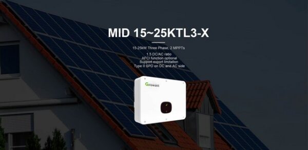 Inverter hoà lưới Growatt MID 15~25KTL3-X công suất 15-25kW 3 Pha