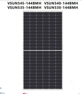 Tấm pin năng lượng mặt trời Vsun 545-144BMH công suất 545W