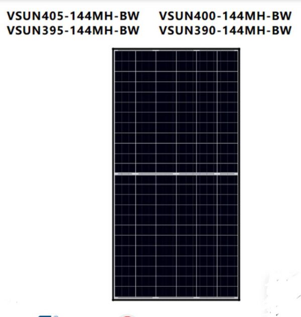 Tấm pin năng lượng mặt trời Vsun405-144MH-BW công suất 405W