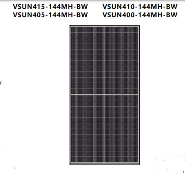 Tấm pin năng lượng mặt trời Vsun415-144MH-BW công suất 415W