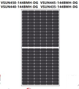 Tấm pin năng lượng mặt trời Vsun450-144BMH-DG công suất 450W 