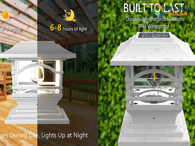 Top 4 đèn trụ cổng Davinci Lighting Edison - top mẫu đèn trụ cổng năng lượng mặt trời