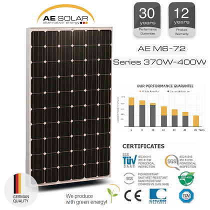 Tấm pin mặt trời 400w AE Solar
