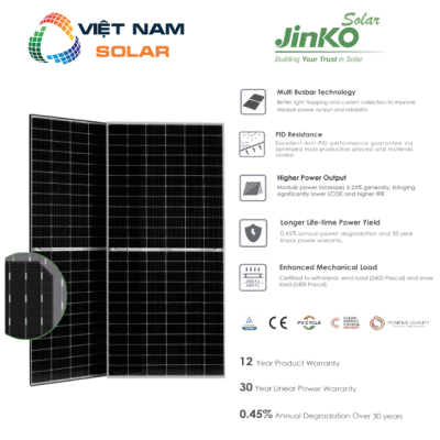 Tấm Pin Năng Lượng Mặt Trời Jinko Solar 540WP - JKM540M-72HL4-BDVP