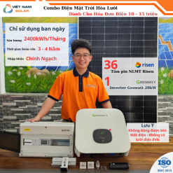 (Tiền Điện 10-15tr 3 Pha) Hệ Thống Điện Mặt Trời Hòa Lưới 20kWp (Tạo Ra 80kWh Ban Ngày)
