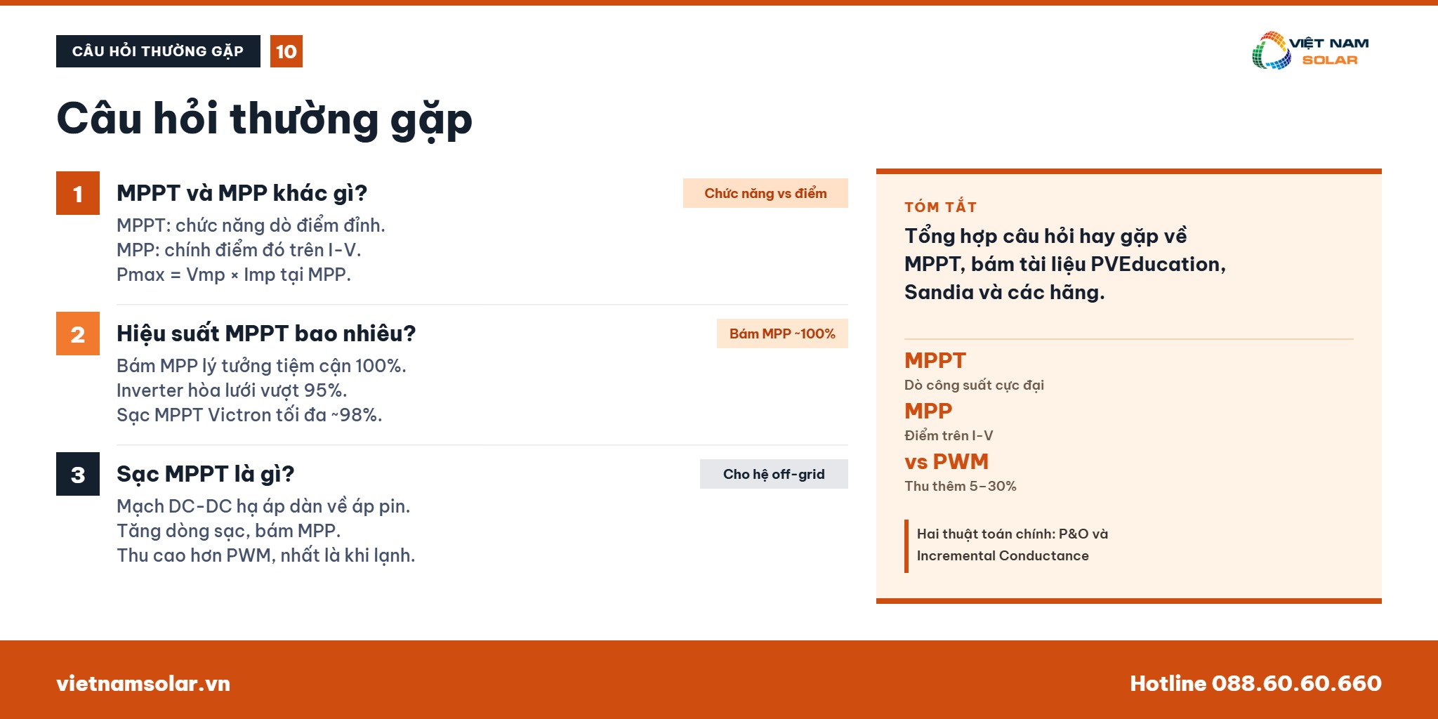 MPPT - Maximum Power Point Tracking Là Gì? 34 Câu hỏi thường gặp về MPPT
