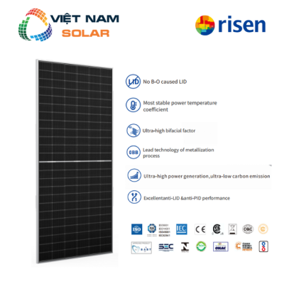 Tấm Pin NLMT Risen 580WP n-type HJT [Giá Sỉ]