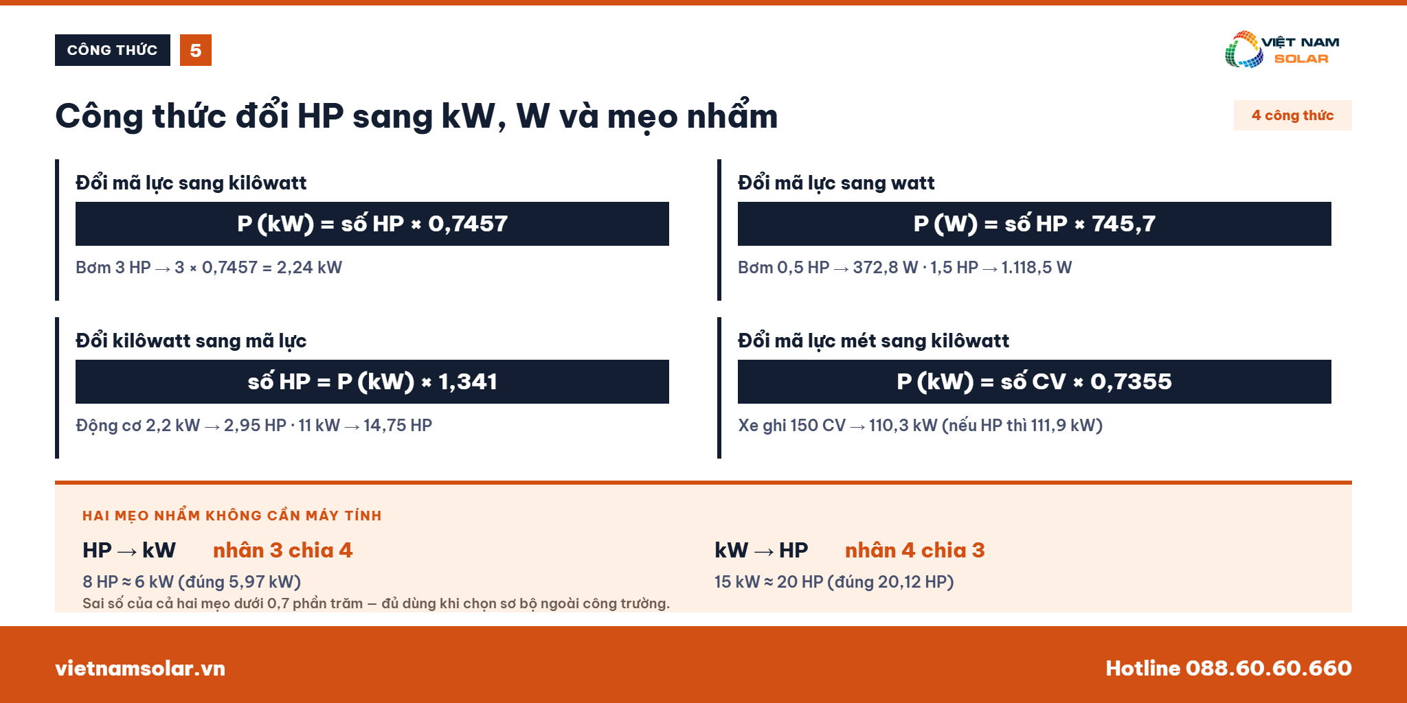 1 HP Mã Ngựa Bằng Bao Nhiêu kW, W, KVA Chính Xác 30 Công thức đổi HP sang kW, W và cách nhẩm nhanh tại chỗ