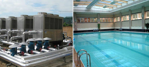 Tìm hiểu hệ thống nước nóng trung tâm Heatpump cho bể bơi