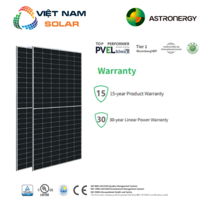 Tấm Pin NLMT Astronergy Solar 550WP - 2 Mặt Kính [Giá Sỉ]