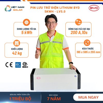 Pin Lưu Trữ Điện Lithium BYD 5kWh - LV5.0