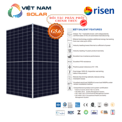 Tấm Pin NLMT Risen 665WP P-type [Giá Sỉ]