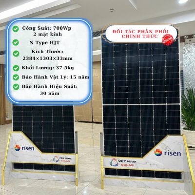 Tấm Pin NLMT Risen 700WP n-type HJT [Giá Sỉ]