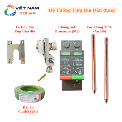 Hệ Thống Tiếp Địa Dân Dụng Điện Năng Lượng Mặt Trời