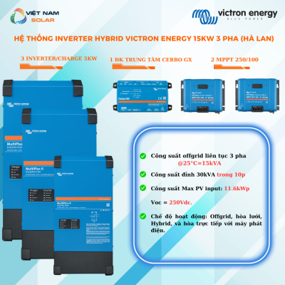 Inverter Hybrid Victron Energy 15kw 3 pha - Sản Phẩm Hà Lan