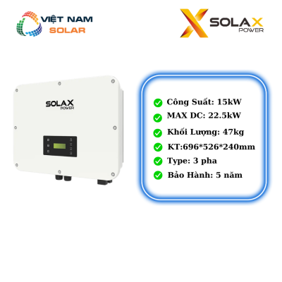 [Áp Cao] Inverter Hybrid SolaX 15KW 3 pha