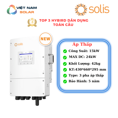[Áp Thấp] Inverter Hybrid Solis 15KW 3 pha - S6-EH3P15K02-NV-YD-L