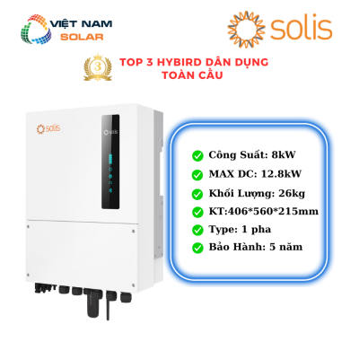 Inverter Hybrid Solis 8KW 1 pha [Giá Sỉ]