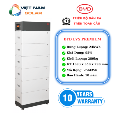Pin Lưu Trữ Điện Lithium BYD 24kWh - LVS24.0 Premium