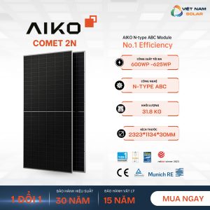 Tấm Pin Năng Lượng Mặt Trời Aiko 600WP N-type Comet 2N+