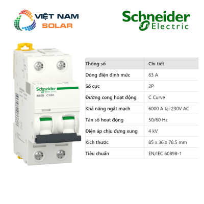 MCB iK60N - 2P - 63A C Curve | Schneider Electric