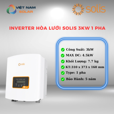 Inverter Hòa Lưới Solis 3KW 1 pha [Giá Sỉ]