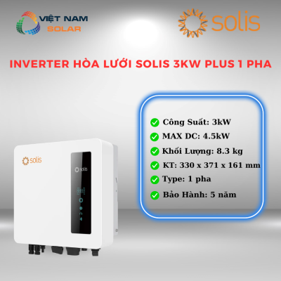 Inverter Hòa Lưới Solis 3KW Plus 1 pha