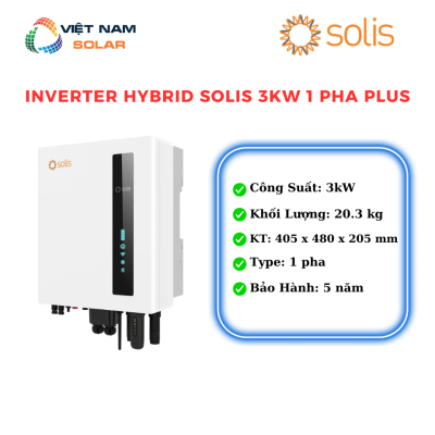 Inverter Hybrid Solis 3KW 1 Pha Plus [Giá Sỉ]