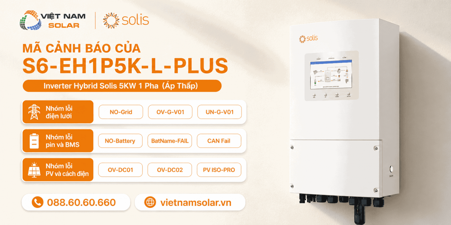 S6-EH1P5K-L-PLUS - Inverter Hybrid Solis 5KW 1 Pha (Áp Thấp) 05/2026