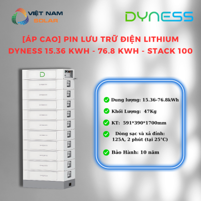 [Áp Cao] Pin Lưu Trữ Điện Lithium Dyness 15.36 kWh - 76.8 kWh - Stack 100