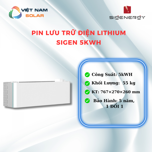 Pin Lưu Trữ Điện Lithium Sigen 5kWh