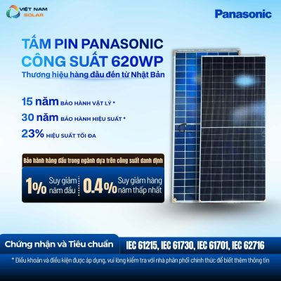 Tấm Pin Năng Lượng Mặt Trời Panasonic 620WP N-type Topcon