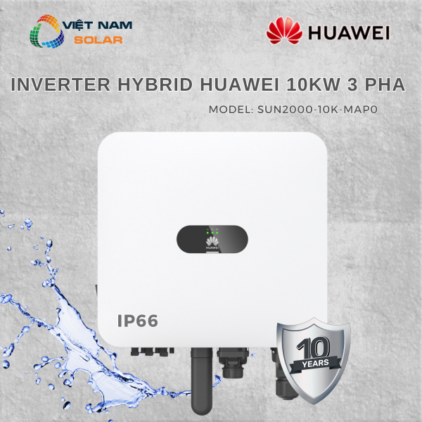 Inverter Hybrid Huawei 10kW 3 Pha Bảo Hành 10 Năm SUN2000-10K-MAP0
