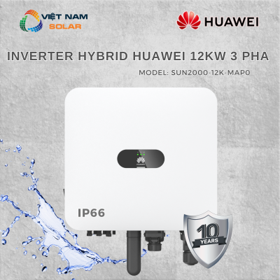 Inverter Hybrid Huawei 12KW 3 Pha Bảo Hành 10 Năm - SUN2000-12K-MAP0