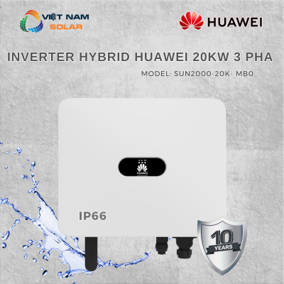 Inverter Hybrid Huawei 20kW 3 Pha Bảo Hành 10 Năm - SUN2000-20K-MB0