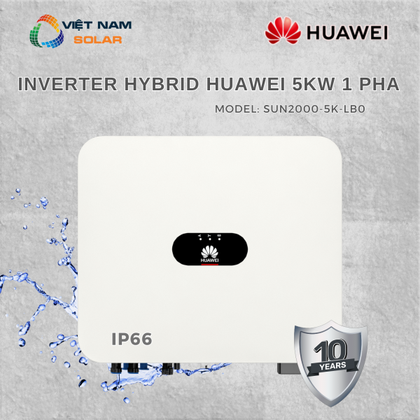 Inverter Hybrid Huawei 5kW 1 Pha Bảo Hành 10 Năm - Sun2000-5KTL-LB0
