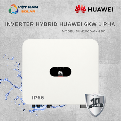 Inverter Hybrid Huawei 6kW 1 Pha Bảo Hành 10 Năm - Sun2000-6K-LB0