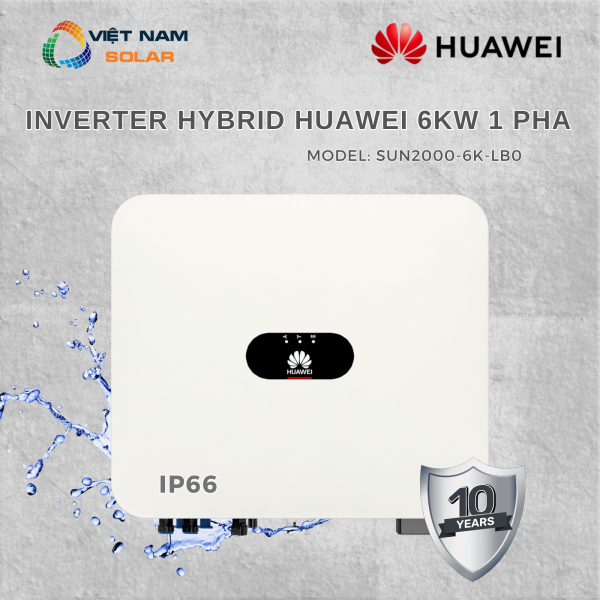 Inverter Hybrid Huawei 6kW 1 Pha Bảo Hành 10 Năm - Sun2000-6KTL-LB0