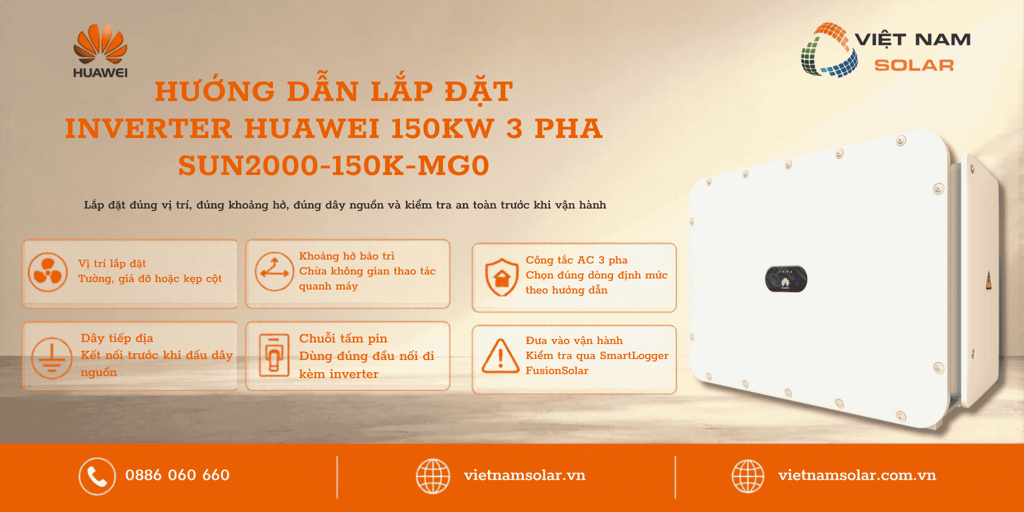 SUN2000-150K-MG0 - Inverter Huawei 150kW 3 Pha 1 huong dan lap dat sun2000 150k mg0 inverter huawei 150kw 3 pha 1