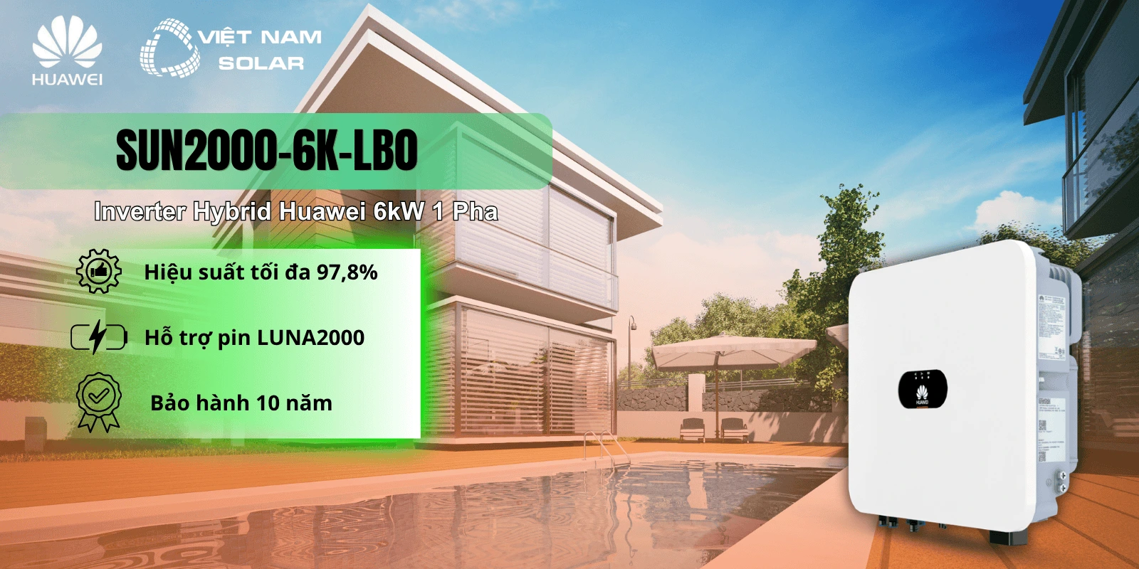 uu diem noi bat cua inverter hybrid huawei 6kw 1 pha