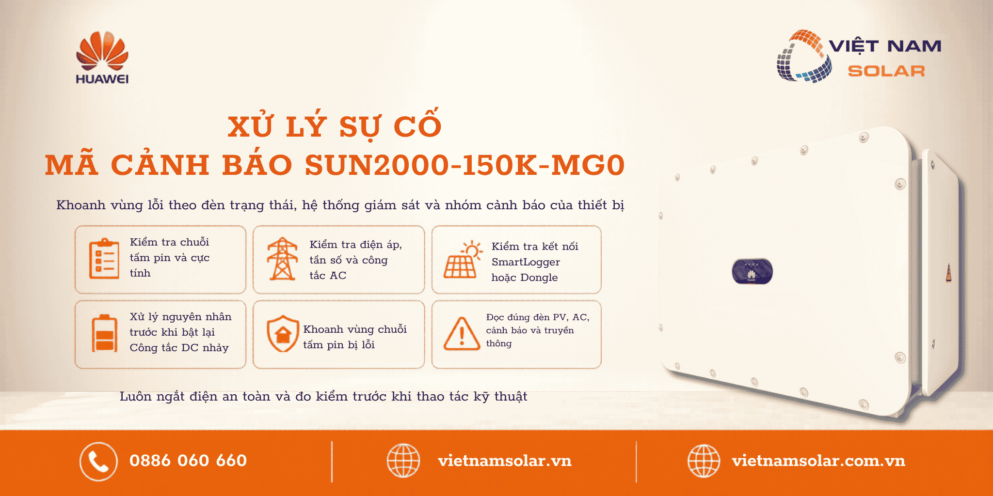 SUN2000-150K-MG0 - Inverter Huawei 150kW 3 Pha 2 xu li su co sun2000 150k mg0 inverter huawei 150kw 3 pha 1