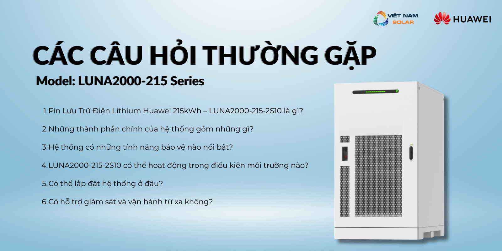 pin luu tru dien lithium huawei 215kwh bao hanh 10 nam luna2000 215 2s10 2