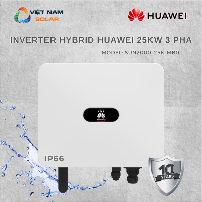 Inverter Hybrid Huawei 25kW 3 Pha Bảo Hành 10 Năm – SUN2000-25K-MB0