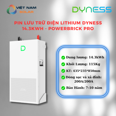 Pin Lưu Trữ Điện Lithium Dyness 14.3kWh - PowerBrick Pro