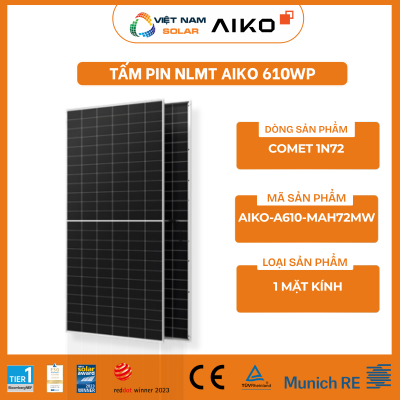 AIKO-A610-MAH72Mw - Tấm Pin NLMT AIKO 610WP - COMET 1N72