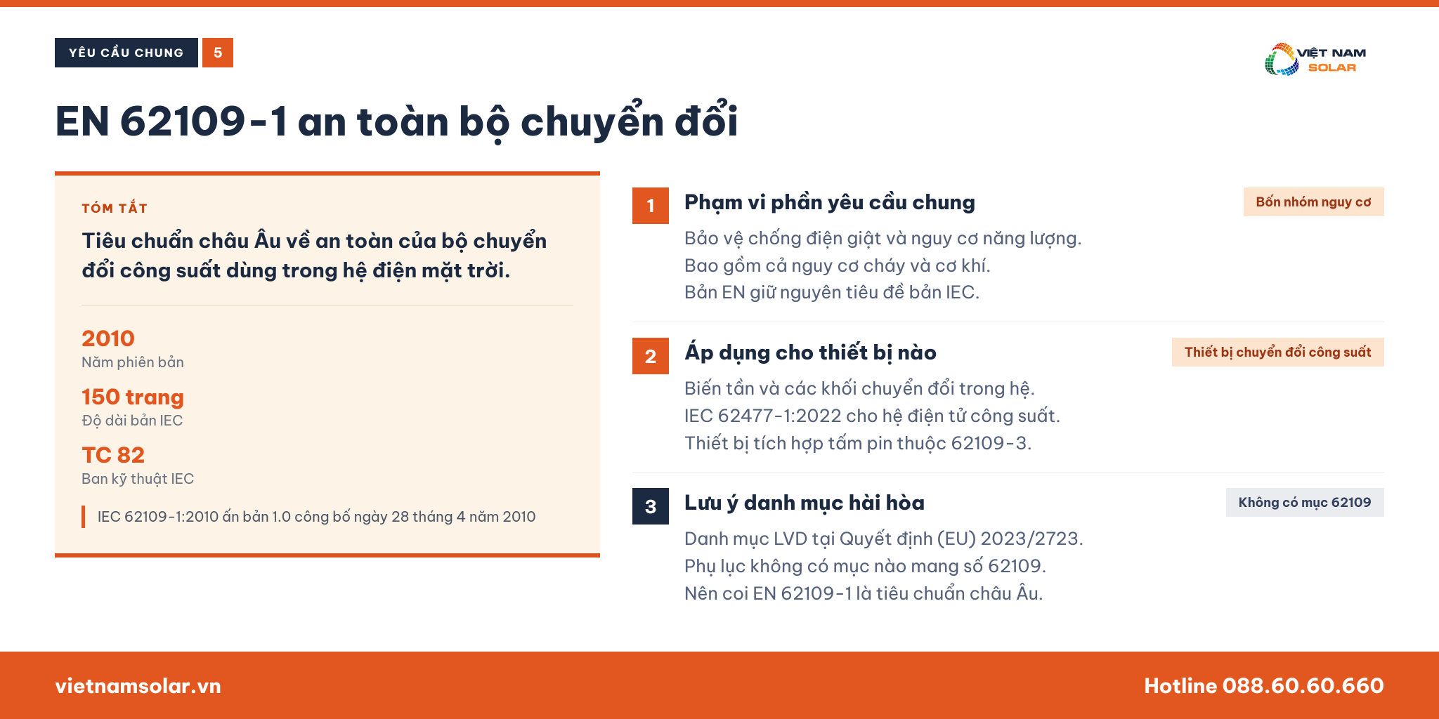 Chứng chỉ EN trong điện mặt trời là gì? Ý nghĩa và vai trò trong ngành năng lượng sạch 30 EN 62109-1 - an toàn chung cho bộ chuyển đổi công suất điện mặt trời