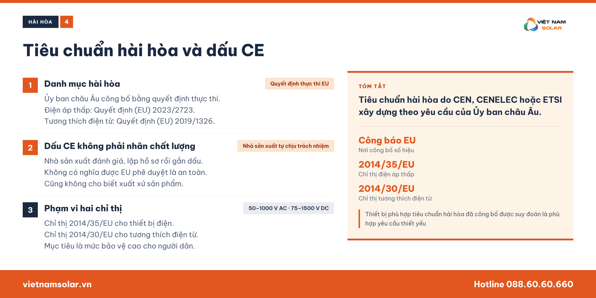 Chứng chỉ EN trong điện mặt trời là gì? Ý nghĩa và vai trò trong ngành năng lượng sạch 29 Tiêu chuẩn hài hòa và dấu CE trong thị trường châu Âu