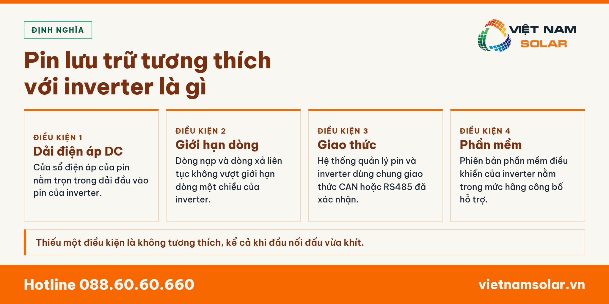 Pin lưu trữ tương thích với inverter là gì?