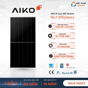 Tấm pin năng lượng mặt trời Aiko Solar 640Wp - Comet 2U