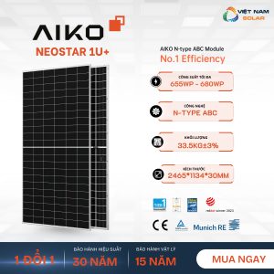 Tấm pin năng lượng mặt trời Aiko Solar 660Wp - Neostar 1U+